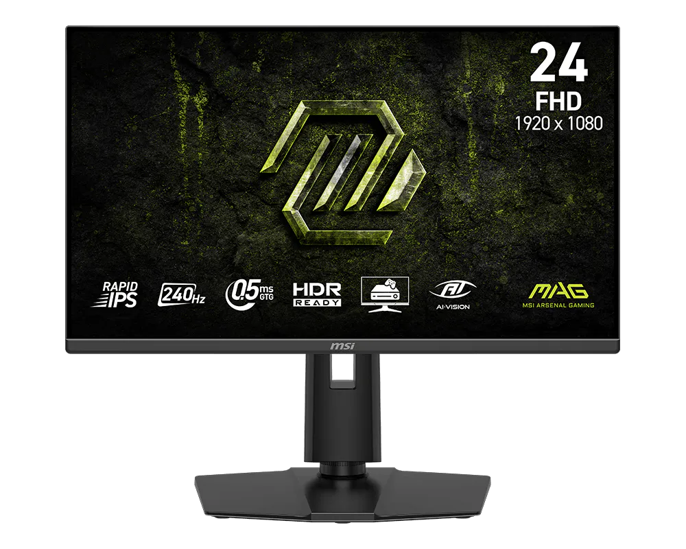 Monitores | MSI MAG 245PF X24 — Monitor Gamer LCD Fast IPS 23.8", 1920x1080 Full HD, FreeSync, 240Hz, HDMI/DisplayPort, Negro