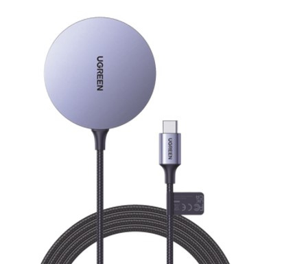 Cargadores de Dispositivos Móviles | UGREEN 30233 — Cargador Inalámbrico , 15W, USB, Gris