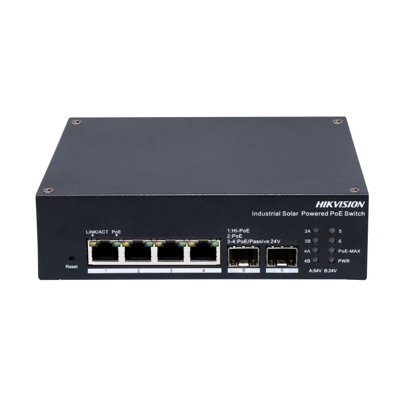 Switches | HIKVISION DS-3T1506HP-EI-UPS — Switch , 4 Puertos Gigabit Ethernet 10/100/1000 4 x PoE 110W, 2 Puertos SFP, 14 Gbit/s, 2000 Entradas, Administrado