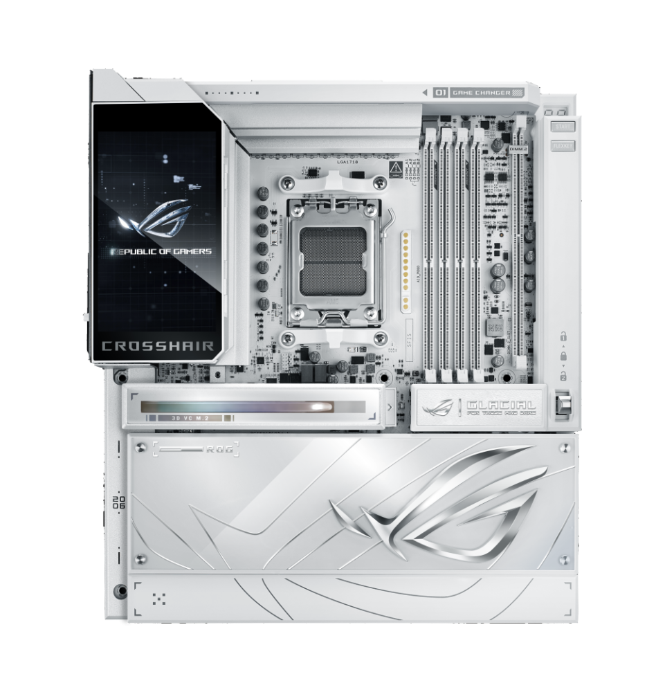 Tarjetas Madre | ASUS 90MB1NQ0-M0VAY0 — Tarjeta Madre ROG CROSSHAIR X870E GLACIAL, E-ATX, Socket AM5, AMD X870E, 256GB DDR5, para AMD