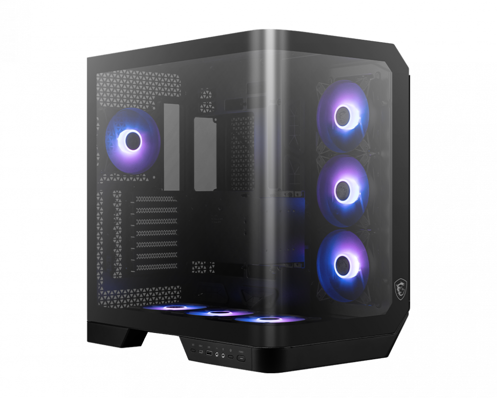 Gabinetes | MSI MAG PANO 120R PZ — Gabinete , Midi-Tower, Micro-ATX/Mini-ITX, USB 3.0, sin Fuente, 1 Ventilador Instalado, Negro