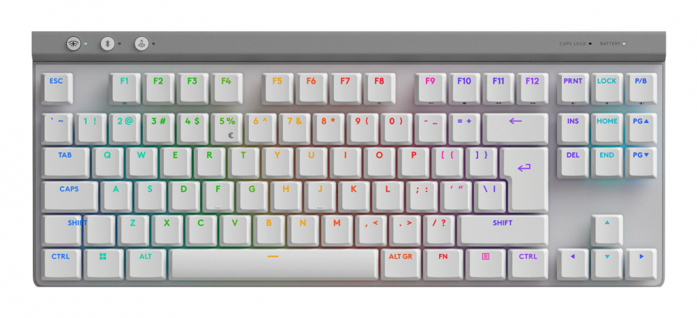 Teclados | LOGITECH 920-012535 — Teclado Gamer G515 Lightspeed LED RGB TKL, Teclado Mecánico, GL Tactile, Inalámbrico, RF Inalámbrico/Bluetooth, Blanco, Inglés