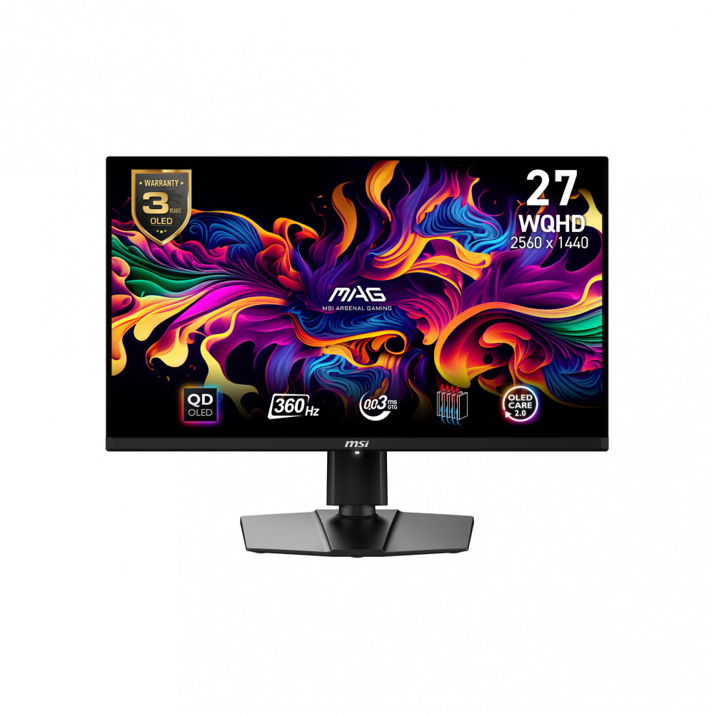 Monitores | MSI MAG 271QPX QD-OLED — Monitor Gamer QD-OLED 26.5", 2560x1440, 360Hz, HDMI/DisplayPort, Negro