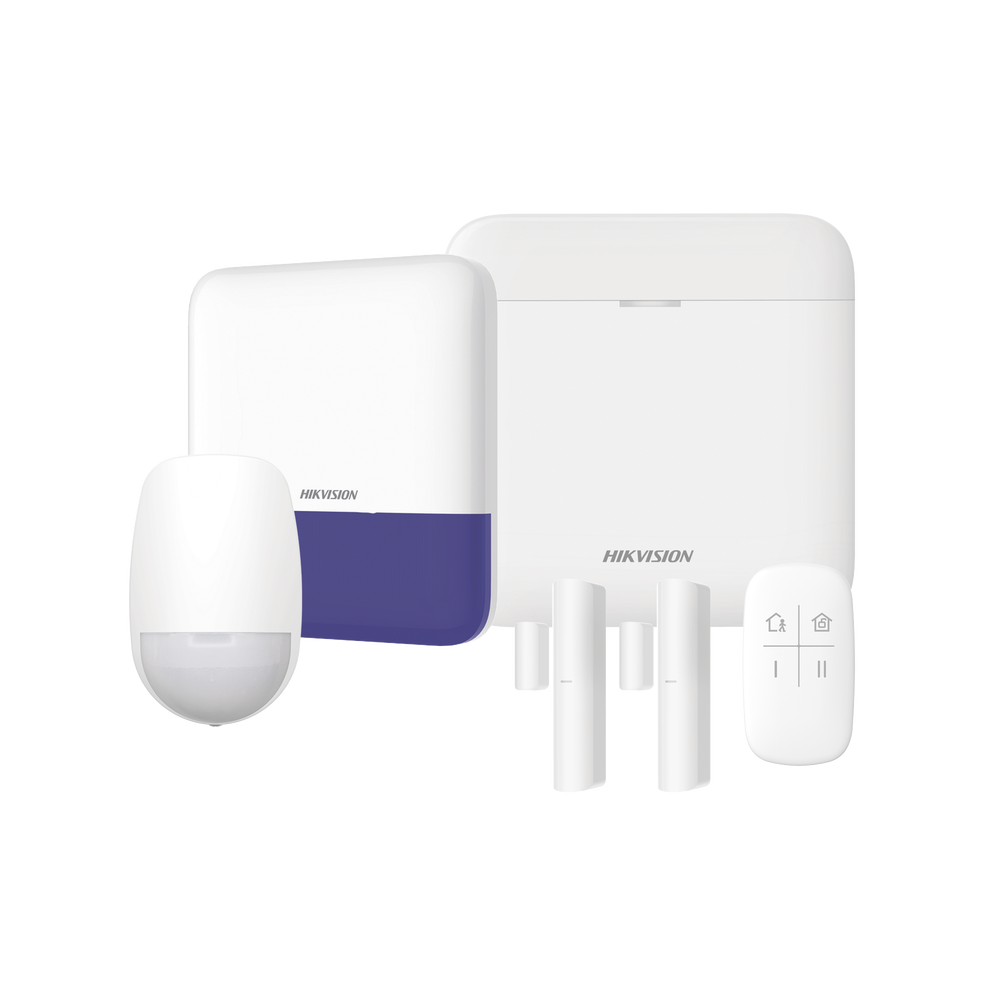 Kits de Alarma | HIKVISION AXPRO-KIT-GSM — Kit Sistema de Alarma , Inalámbrico, 48 Zonas de Alarma, 1 Sensor de Movimiento, 2 Sensores Puerta/Ventana, con Panel de Control