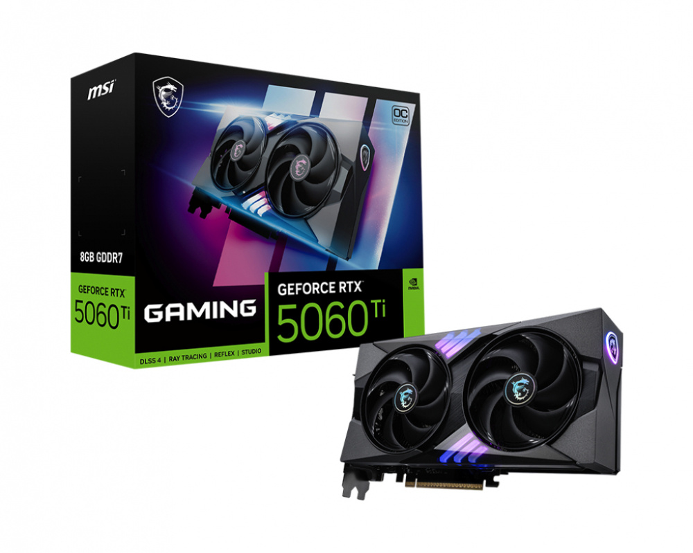 Tarjetas de Video | MSI GEFORCE RTX 5060 TI 8G GAMING OC — Tarjeta de Video NVIDIA , 8GB 128-bit GDDR7, PCI Express x16 5.0, Mín. 600W