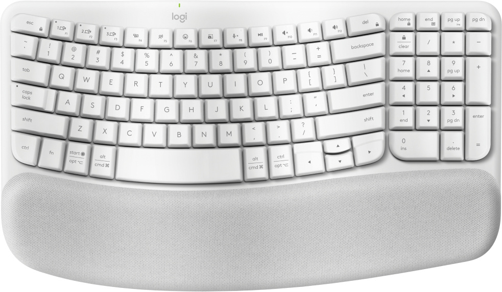 Teclados | LOGITECH 920-012279 — Teclado Wave Keys, Inalámbrico, Bluetooth, Blanco (Español)