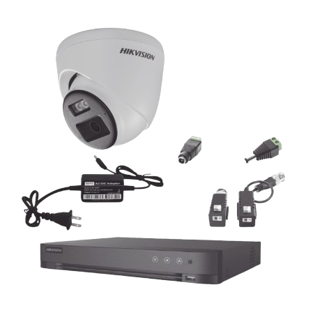 Kits de Vigilancia | HIKVISION KH-1080P-2E-TWA — Kit de Vigilancia de 2 Cámaras CCTV Torreta con Grabadora de 4 Canales
