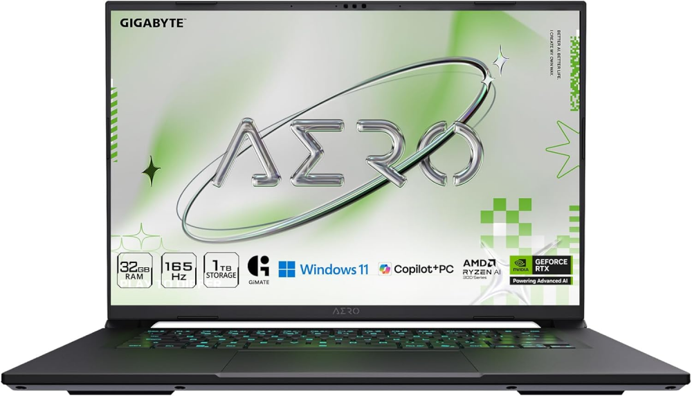 Laptops | GIGABYTE 2WHA3USC64DH-ROW — Laptop Gamer AERO X16 2WH, 16" 2560x1600, AMD Ryzen AI 9 HX 370, NVIDIA GeForce RTX 5070, 32GB, 1TB SSD, Windows 11 Home, Inglés