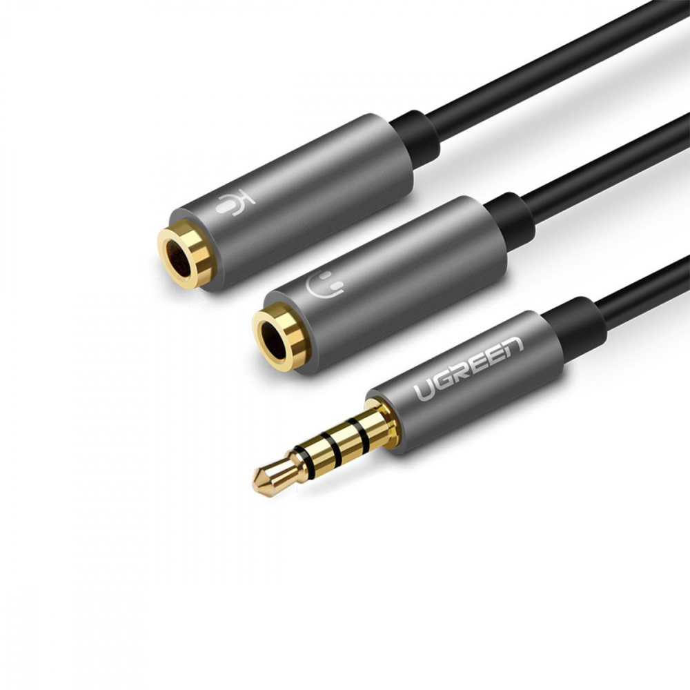 Cables de Audio / Video AUX | UGREEN 30619 — Cable AUX 3.5mm Macho - 2 x 3.5mm Hembra, 20cm