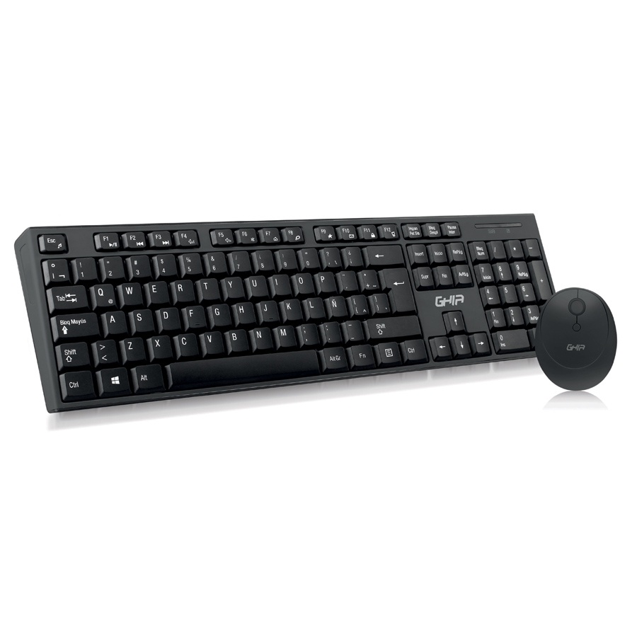 Kits de Teclado y Mouse | GHIA GT5000 — Kit de Teclado y Mouse , Inalámbrico, USB Radio Frecuencia, Negro (Español)