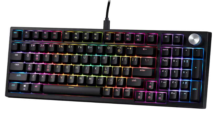 Teclados | XPG SORCERERRD-BKCWW — Teclado Gamer Sorcerer LED RGB 96%, Teclado Mecánico, Red Switch, Alámbrico, USB, Negro, Inglés