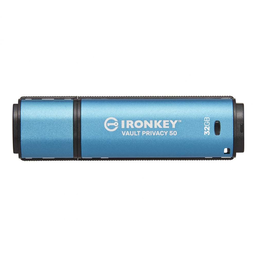 Memorias USB | KINGSTON IKVP50/32GB — Memoria USB IronKey Vault Privacy 50, 32GB, USB-A 3.0, Lectura 250MB/s, Escritura 180MB/s, Azul
