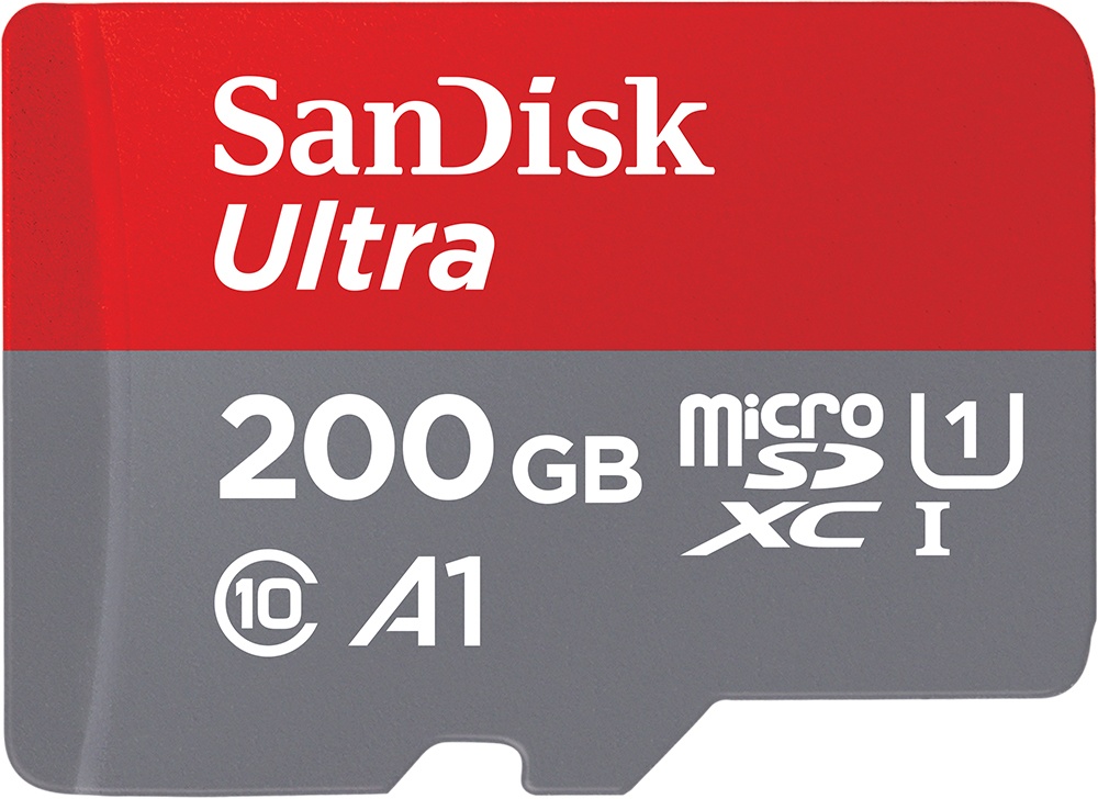 Memorias Flash | SANDISK SDSQUAR-200G-GN6MA — Memoria Flash Ultra A1, 200GB MicroSDXC UHS-I Clase 10, con Adaptador
