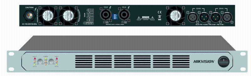 Ecualizadores / Crossover / Amplificadores | HIKVISION DS-QAPAR25-2 — Amplificador de Audio , Alámbrico, 2 Canales, XLR, 100 - 240V