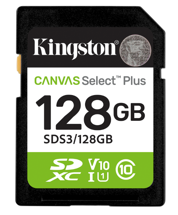 Memorias Flash | KINGSTON SDS3-128GB — Memoria Flash Canvas Select Plus, 128GB SDXC UHS-I Clase 10