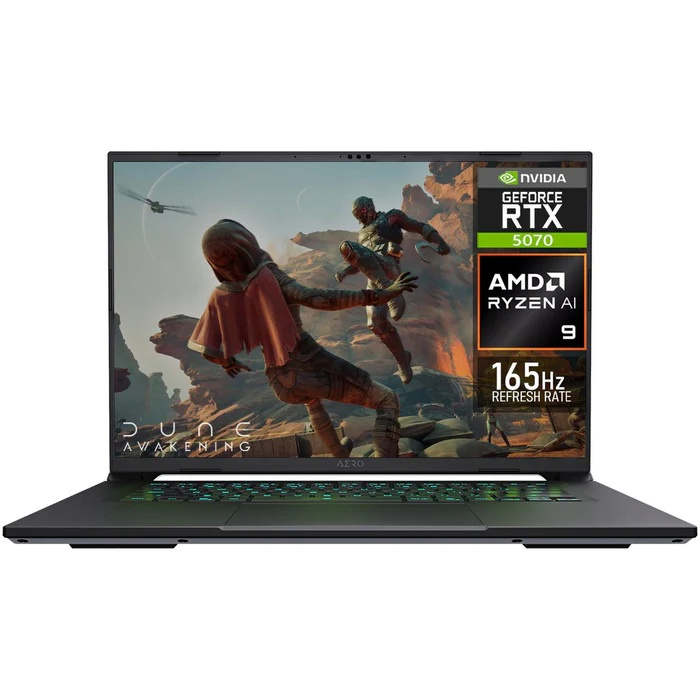 Laptops | GIGABYTE A16-5070RAI9641 — Laptop Gamer Aero X16, 16" 2560x1600, AMD Ryzen AI 9 HX 370, NVIDIA GeForce RTX 5070, 64GB, 1TB SSD, Windows 11 Home, Español