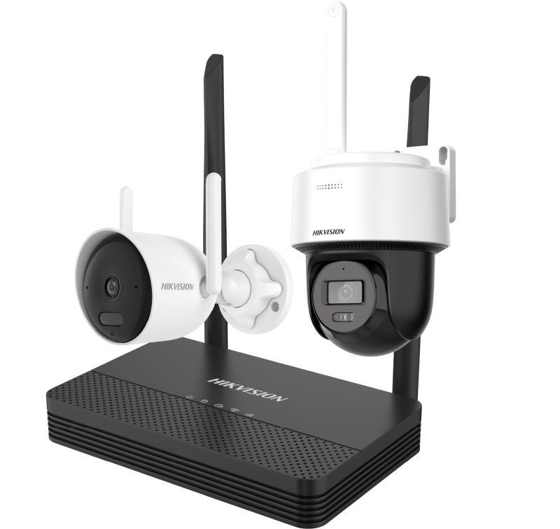 Kits de Vigilancia | HIKVISION NKS424WBPH — Kit de Vigilancia de 2 Cámaras IP Bullet/PT WiFi con Grabadora de 4 Canales