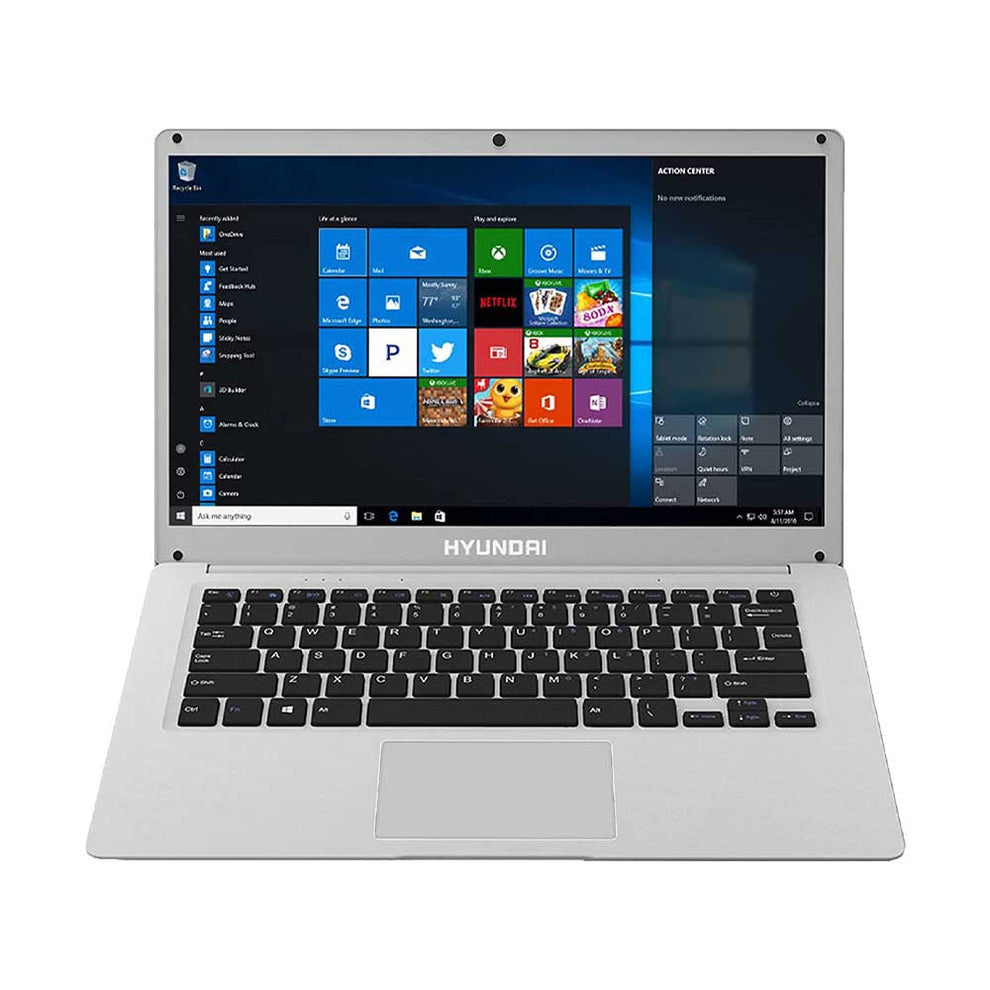 Laptops | HYUNDAI HTLB14INC4Z1ES1TB — Laptop HyBook 14.1" HD, Intel Celeron N3350 1.10GHz, 4GB, 64GB + 1TB HDD, Windows 11 Home, Inglés, Plata