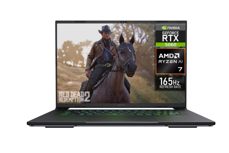 Laptops | GIGABYTE A16-5060RAI7321 — Laptop Gamer AERO X16, 16" 1920x1200 WUXGA, AMD Ryzen AI 7 350, NVIDIA GeForce RTX 5060, 32GB, 1TB SSD, Windows 11 Home, Español