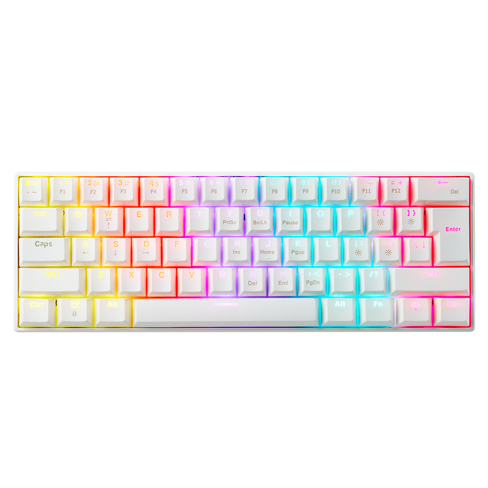 Teclados | XPG SUMMONERMINI61BL-WHCES — Teclado Gamer Summoner Mini LED RGB 60%, Teclado Mecánico, Outemu Blue, Alámbrico, USB, Blanco, Español
