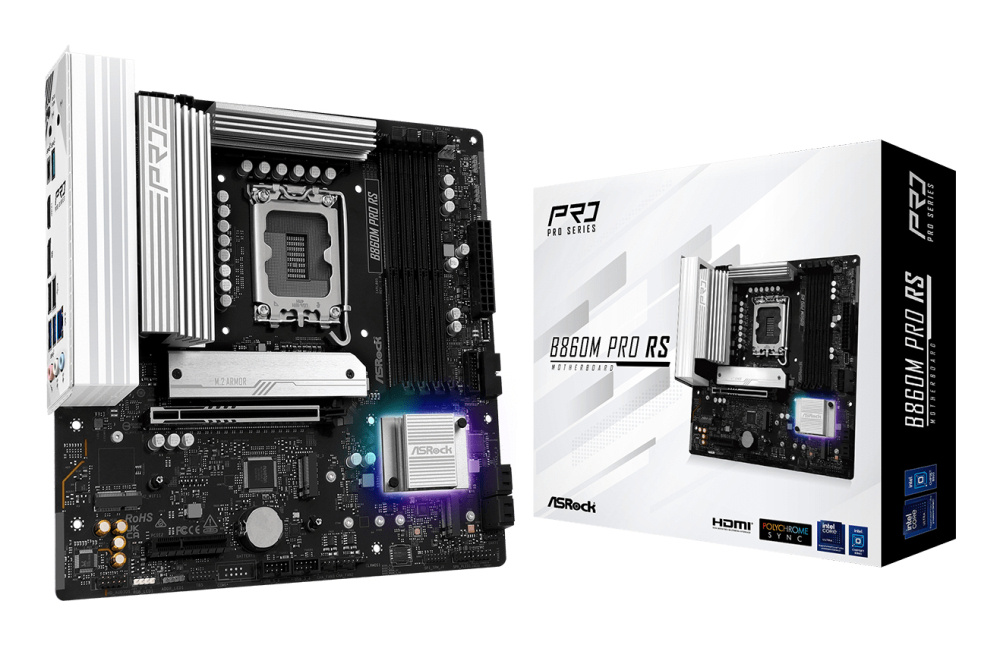 Tarjetas Madre | ASROCK B860M Pro RS — Tarjeta Madre B860M, Micro-ATX, LGA 1851, Intel B860, 256GB DDR5, HDMI/DP para Intel