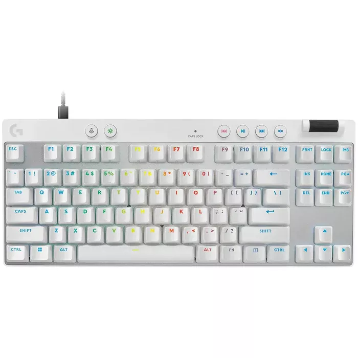 Teclados | LOGITECH 920-013132 — Teclado Gamer PRO X TKL RAPID LED RGB TKL, Teclado Mecánico, Magnéticos Analógicos, Alámbrico, USB/Bluetooth, Blanco, Inglés