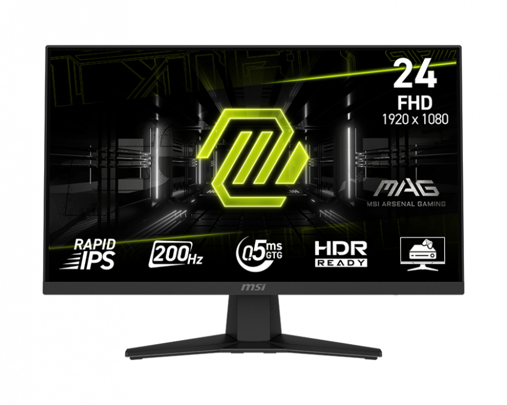 Monitores | MSI MAG 244F — Monitor Gamer LCD Fast IPS 23.6", 1920x1080 Full HD, 200Hz, HDMI/DisplayPort, Negro