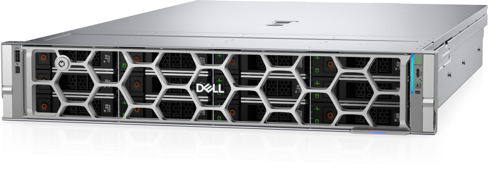 Servidores | DELL R570271_6511P132 — Servidor R570, Intel Xeon 6511P, 32GB DDR5, 480GB, máx. 384TB, 2.5/3.5", SATA III, 2U - no Sistema Operativo Instalado