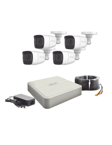 Kits de Vigilancia | HIKVISION HL1080PS(C) — Kit de Vigilancia de 4 Cámaras CCTV Bullet con Grabadora de 5 Canales