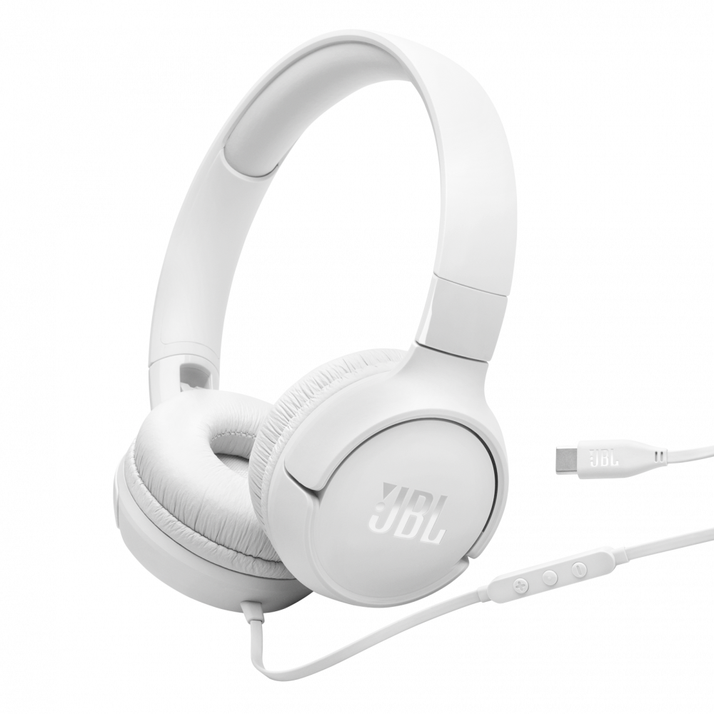 Audífonos | JBL JBLT520CWHTAM — Audífonos con Micrófono Tune 520C, Alámbrico, USB-C, Blanco