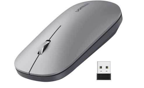 Mouse | UGREEN 90373 — Mouse Óptico , Inalámbrico, RF inalámbrico, 4000 DPI, Gris