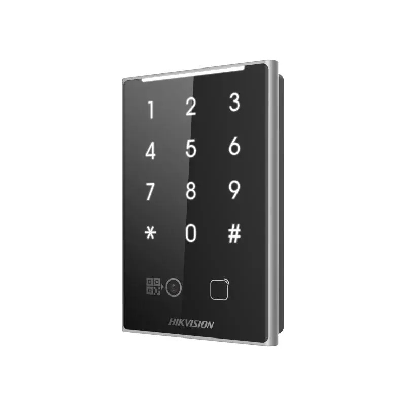 Control de Acceso con Tarjeta | HIKVISION DS-K1109EKB-QR — Lector de Códigos QR y Tarjetas de Proximidad con Teclado , RS485/WIEGAND, 5cm