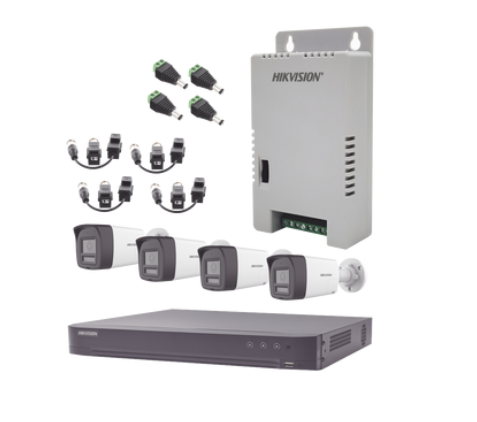 Kits de Vigilancia | HIKVISION KH-4K-4B-TWA — Kit de Vigilancia de 4 Cámaras CCTV Bullet con Grabadora de 4 Canales