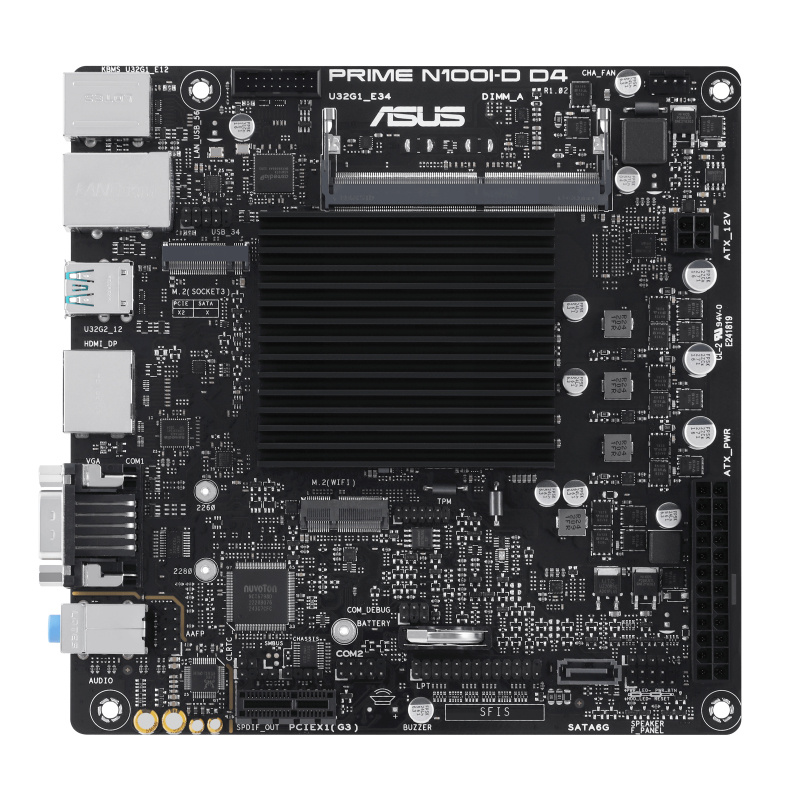 Tarjetas Madre | ASUS 90MB1F70-M0EAYC — Tarjeta Madre PRIME N100I-D D4, Mini-ITX, Integrada, Intel N100, 16GB DDR4, HDMI/DP para Intel