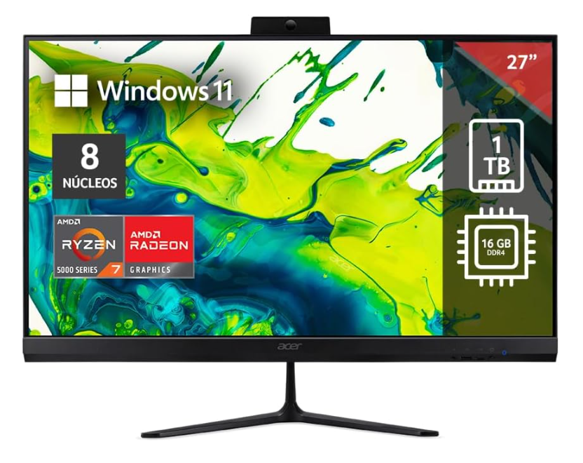 All in One | ACER DQ.BP3AL.001 — ASPIRE C27 All-in-One 27", AMD Ryzen 7 5700U, 16GB, 1TB SSD, Windows 11 Home