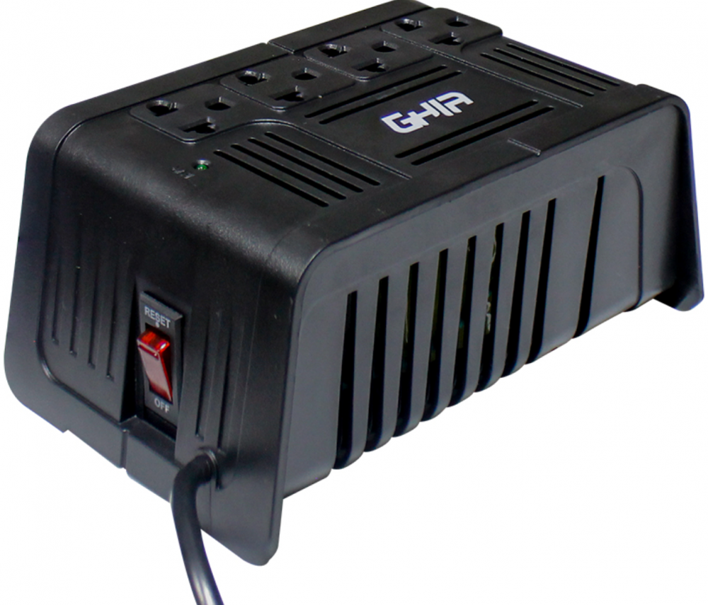 Reguladores de Voltaje | GHIA GVR-010 — Regulador , 400W, 1kVA, Entrada 120V, Salida 120V, 4 Salidas