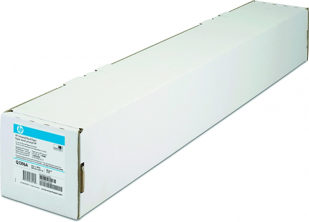 Rollos de Papel para Plotter | HP Q1396A — Rollo de Papel Bond, 80 g/m² 610 mm x 45.7 m, 1