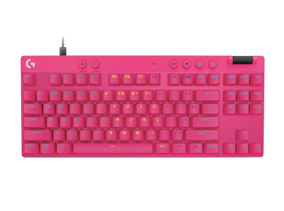 Teclados | LOGITECH 920-013133 — Teclado Gamer PRO X TKL RAPID LED RGB, Alámbrico, USB, Rosa, Inglés