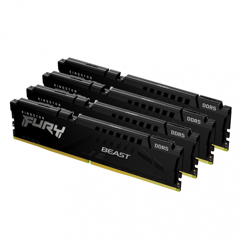 Memorias RAM para PC | KINGSTON KF556C40BBK4-128 — Kit Memoria RAM Fury Beast DDR5, 5600MHz, 128GB - 4 x 32GB, CL40, XMP