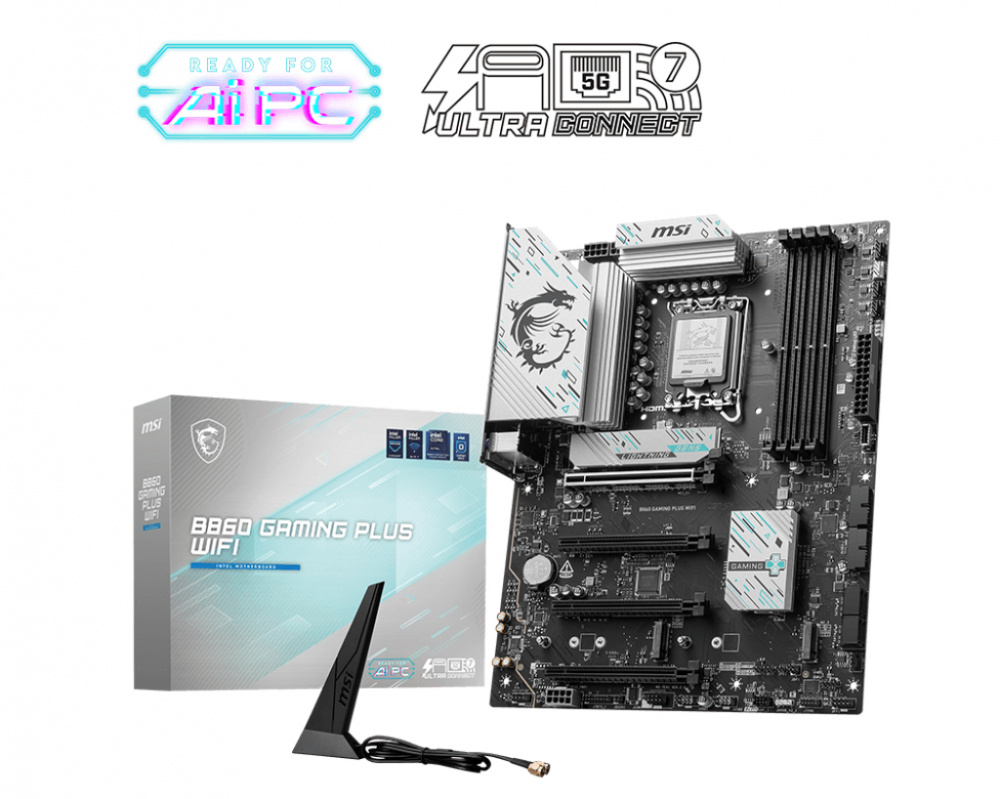 Tarjetas Madre | MSI B860 GAMING PLUS WIFI — Tarjeta Madre , ATX, LGA 1851, Intel B860, 256GB DDR5, HDMI/DP para Intel