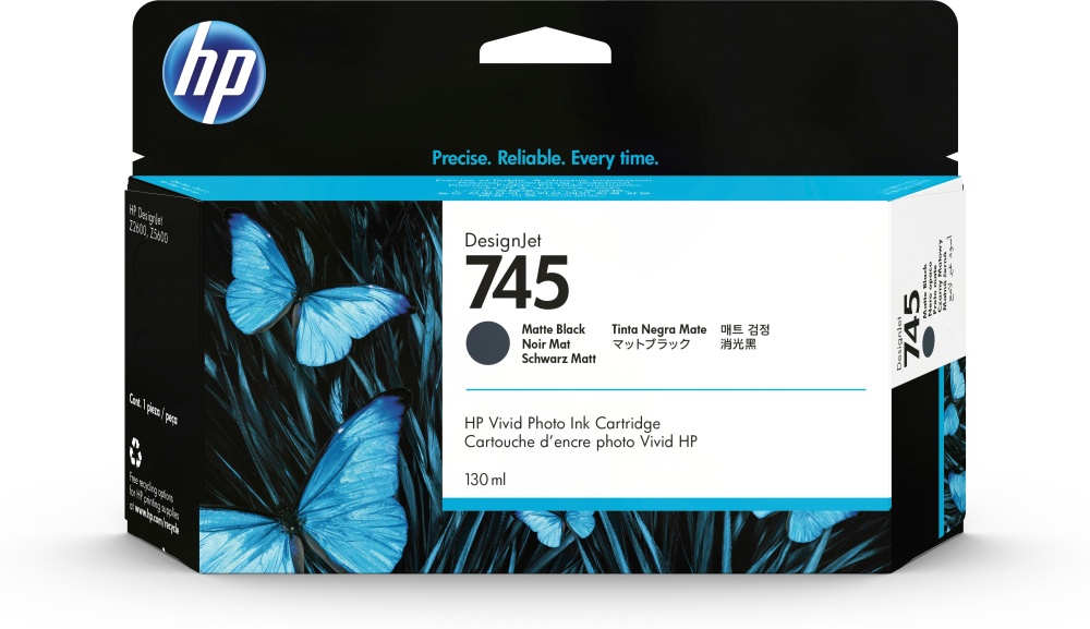 Cartuchos | HP F9J99A — Cartucho 745 Negro Mate, 130ml