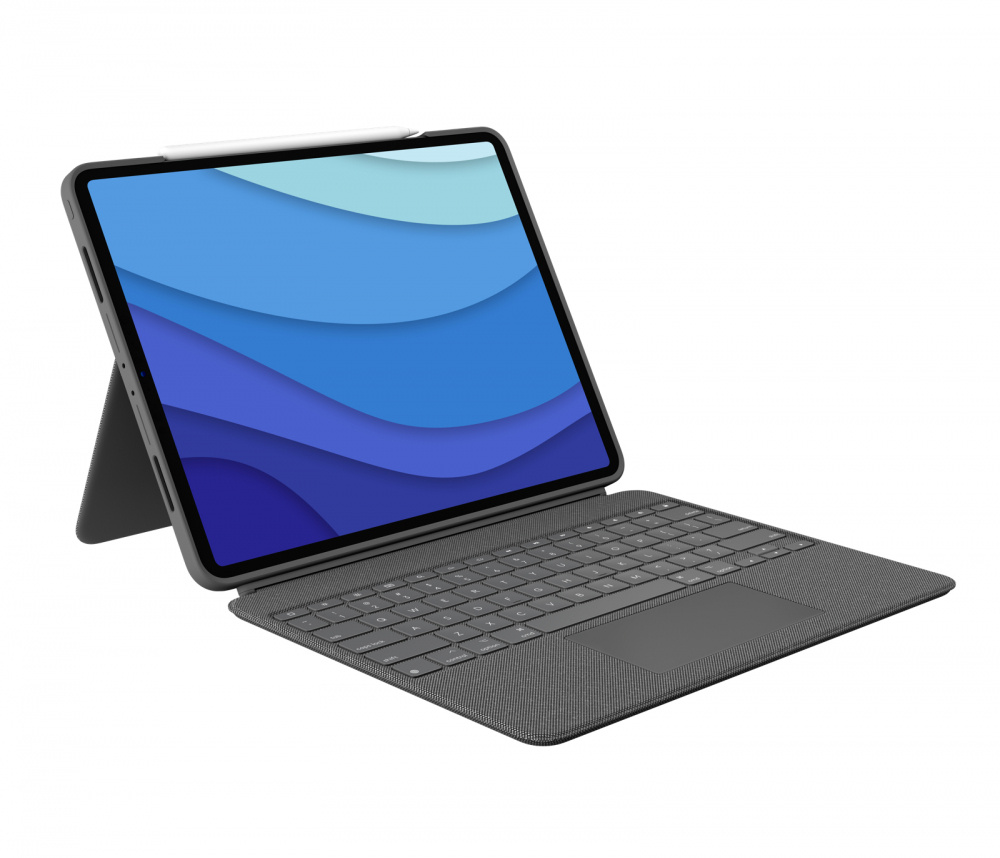 Fundas para iPad | LOGITECH 920-010097 — Funda con Teclado Retroiluminado para iPad Pro 5ta/6ta Gen 12.9", Gris (Inglés)