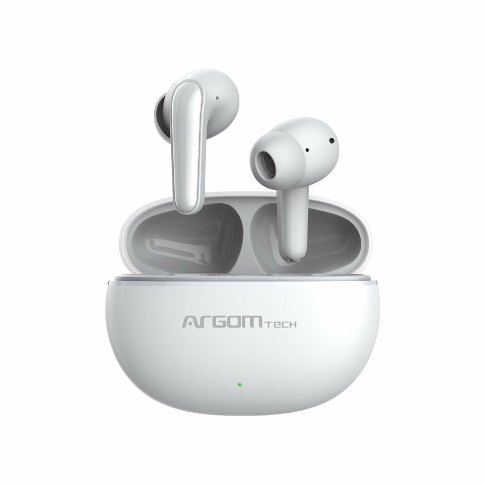 Audífonos Intrauriculares | ARGOMTECH ARG-HS-5020WT — Audífonos Intrauriculares con Micrófono Skeipods E20, Bluetooth, Inalámbrico, Blanco