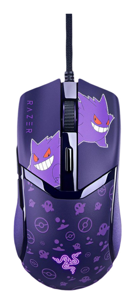 Mouse | RAZER 840272921739 — Mouse Gamer Ergonómico Pokémon Gengar, Alámbrico, Óptico, 8.500DPI, USB-A, Morado