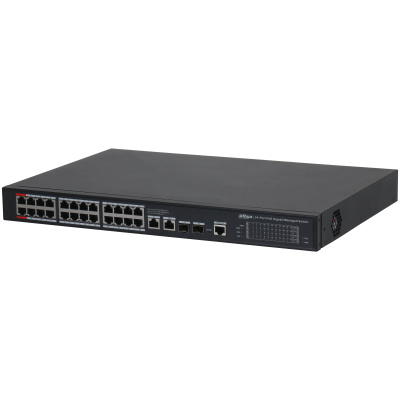 Switches | DAHUA DH-S4228-24GT-240 — Switch Gigabit Ethernet , 24 Puertos PoE + 2 Puertos 10/100/1000Mbps + 2 Puertos SFP, 56 Gbit/s - Administrable