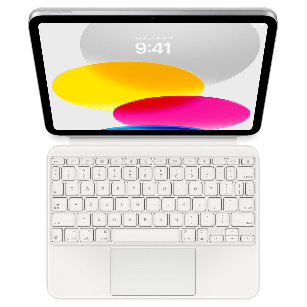 Fundas para iPad | APPLE MQDP3LA/A — Magic Keyboard Folio, Bluetooth, Inalámbrico, Blanco (Español), para iPad 10.ª Generación