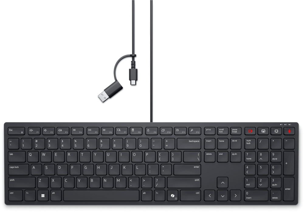 Teclados | DELL KB525C — Teclado , Alámbrico, USB, Negro, Inglés