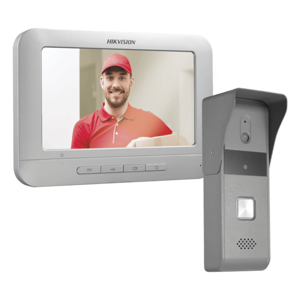 Videoporteros | HIKVISION DS-KIS203-T/K — Videoportero/Interfon , 7", Altavoz, Alámbrico, Gris
