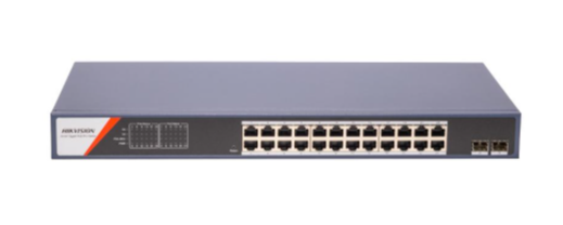 Switches | HIKVISION DS-3E1526P-SI-24P2F — Switch , 24 Puertos Gigabit Ethernet 10/100/1000 24 x PoE 370W, 2 Puertos SFP, 56 Gbit/s, 8000 Entradas, Administrado