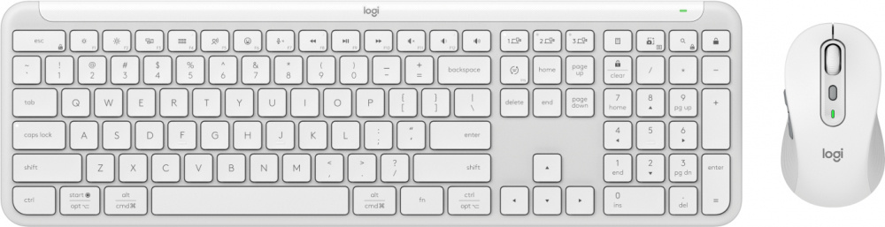 Kits de Teclado y Mouse | LOGITECH 920-012594 — Kit de Teclado y Mouse Signature Slim Combo MK950, Inalámbrico, RF Inalámbrico/Bluetooth, Blanco, Español